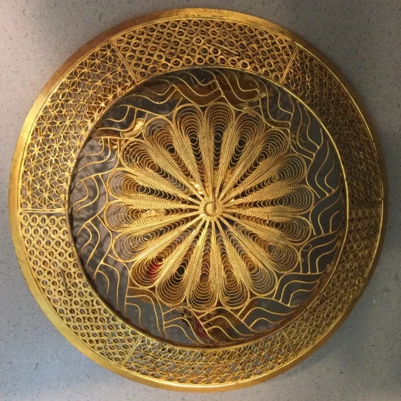 Dragon Filigree Cloisonne 3D Asian Decor Gold w Color ! - Picture 14 of 16